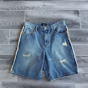 Fashion Nova Distressed Blue Jean Shorts